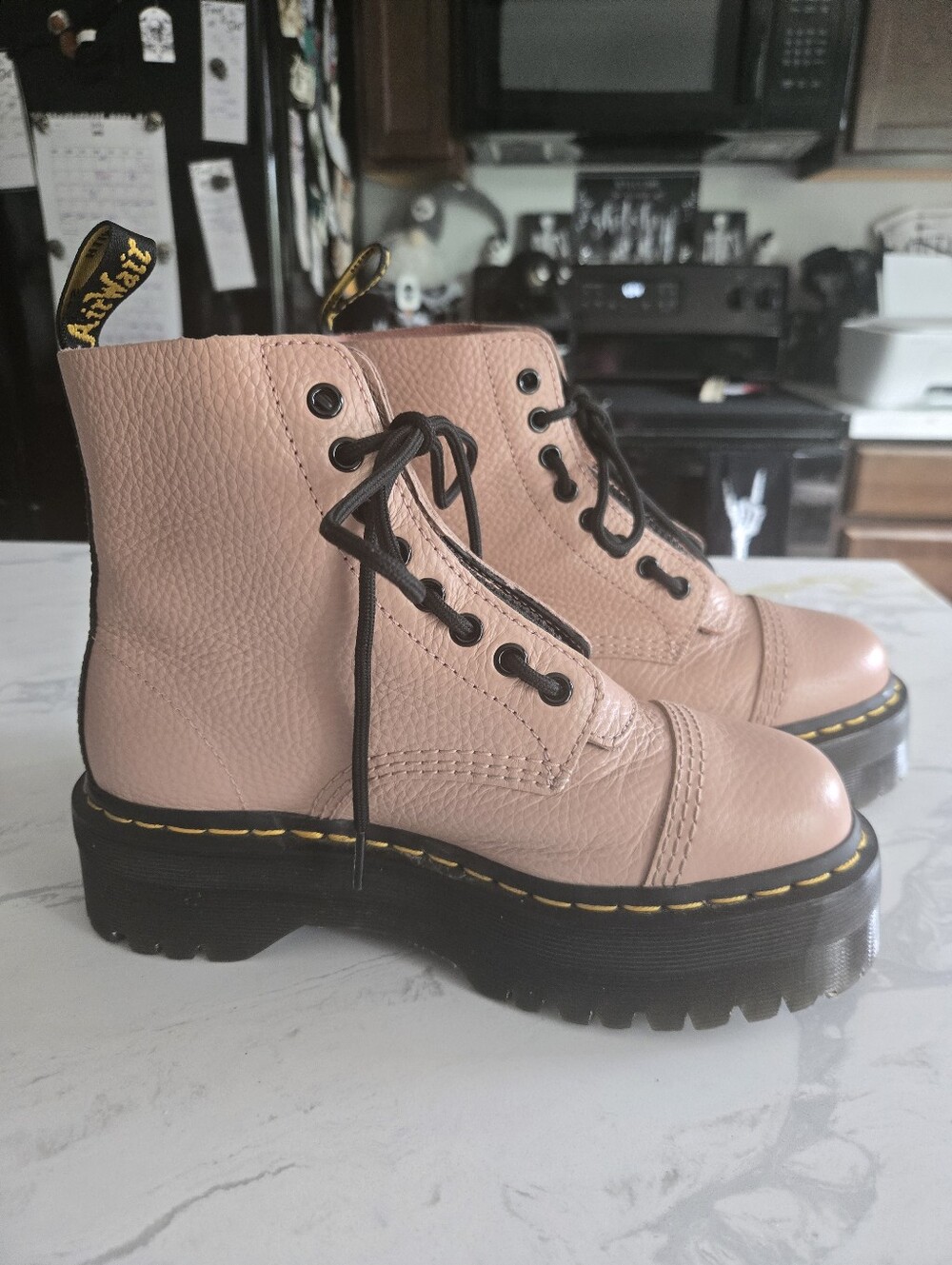 Dr Martens SINCLAIR Milled Nappa Leather Platform Zip Or Tie Boots. Size 8 - Picture 11 of 16